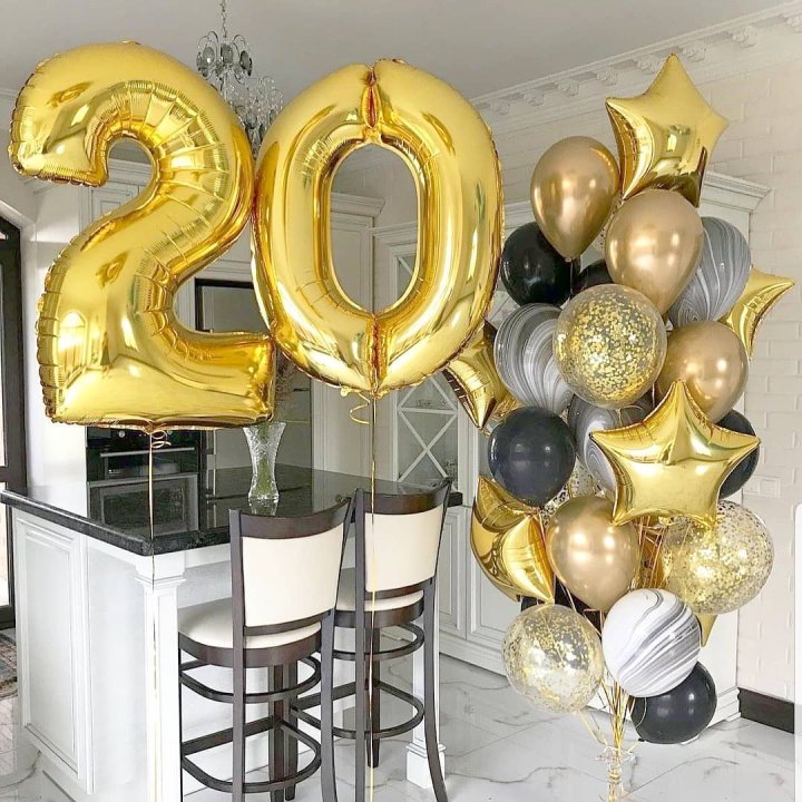 Фольгированный шар Золотая Цифра в Перми