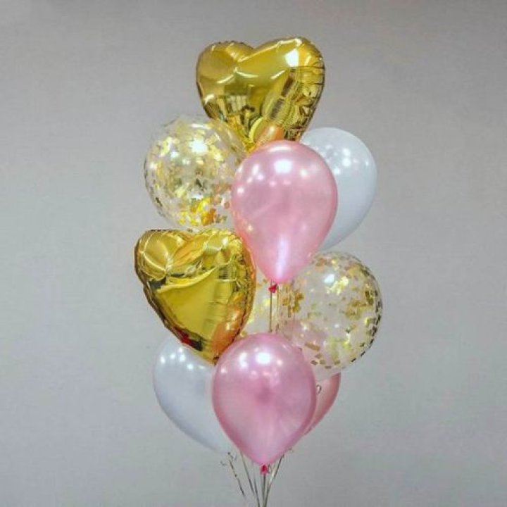 Облако шаров "Рози голд" в Перми