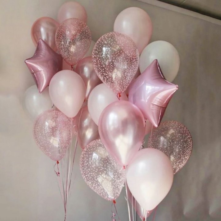 Фонтаны шаров "Розовый" в Перми