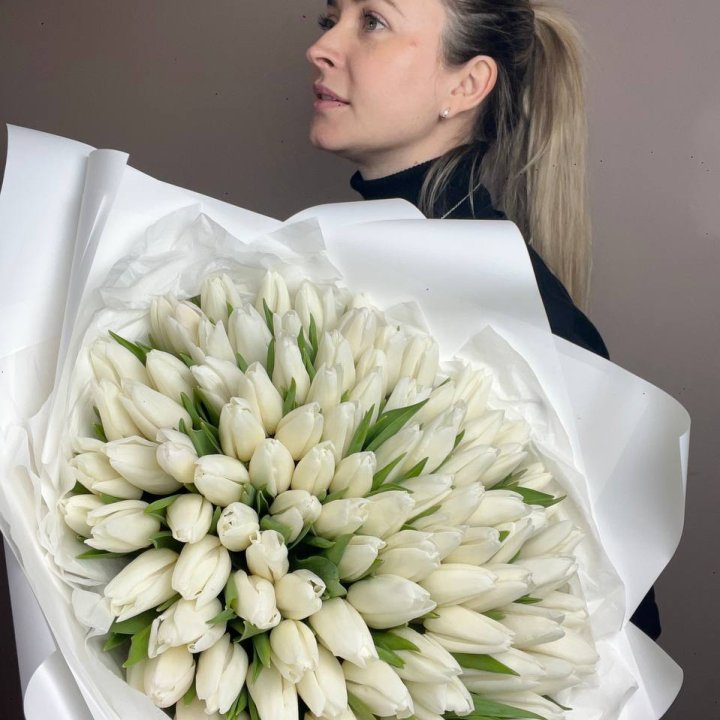 101 белый тюльпан №2 в Перми