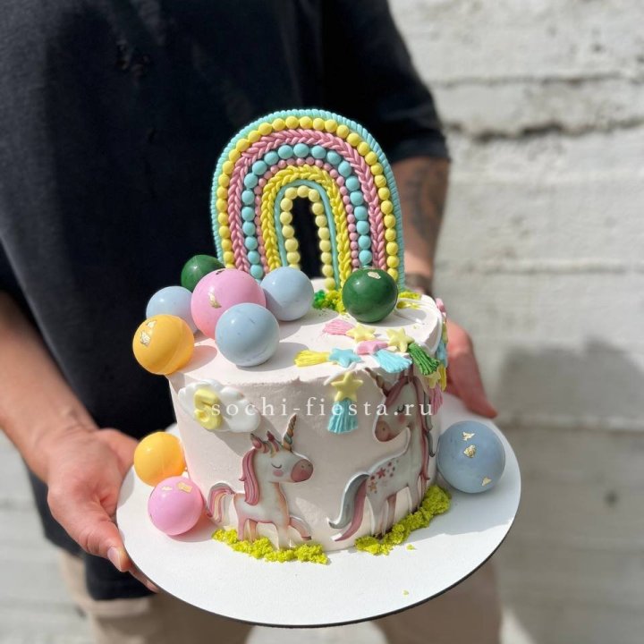 Торт "Радуга с единорогом" в Перми