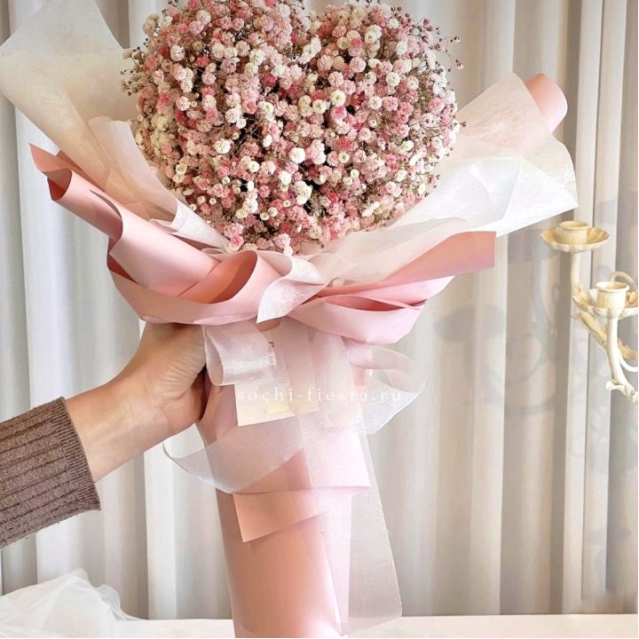 Сердце из гипсофилы  в Перми