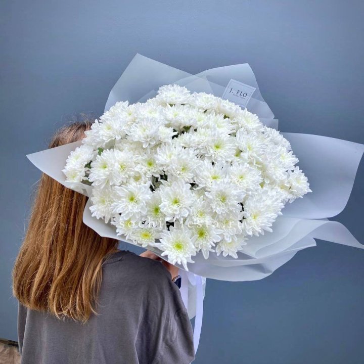 Букет хризантем "Белая снежинка" в Перми