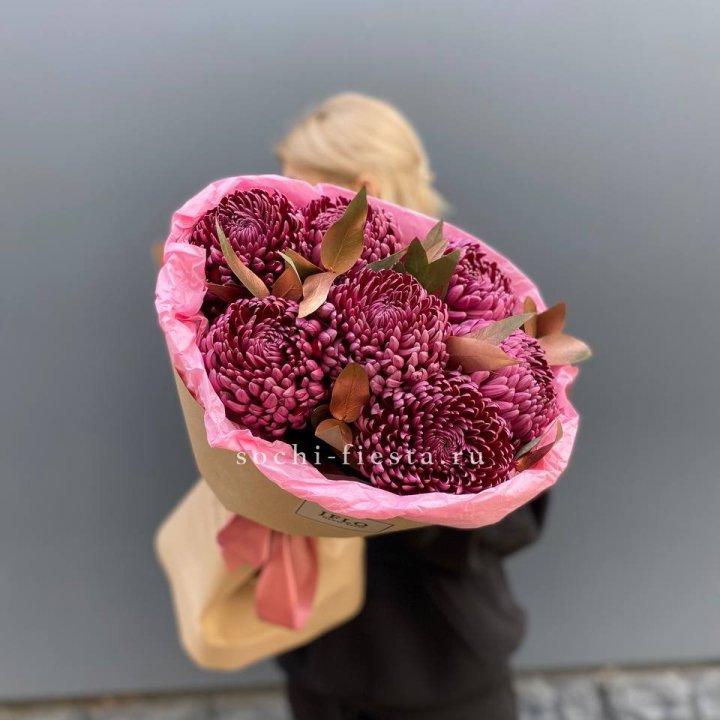 7 Хризантем Бигуди в золоте в Перми