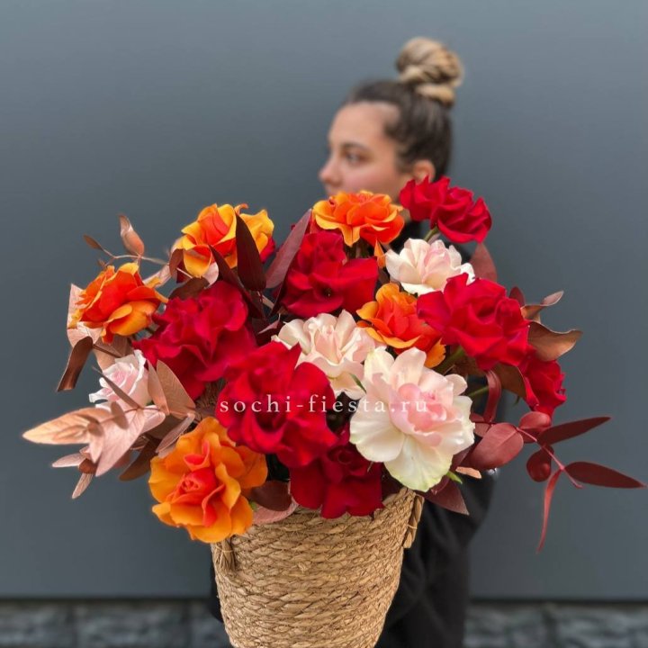 Авторский бокс "Роксана" в джутовом кашпо в Перми