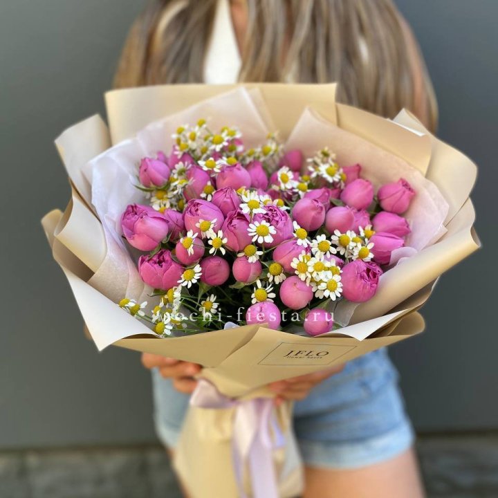 Дуобукет мисти с ромашками  в Перми