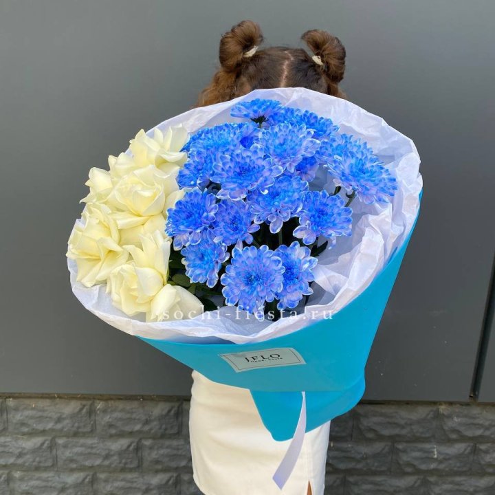 Дуо букет розы и хризантема в Перми