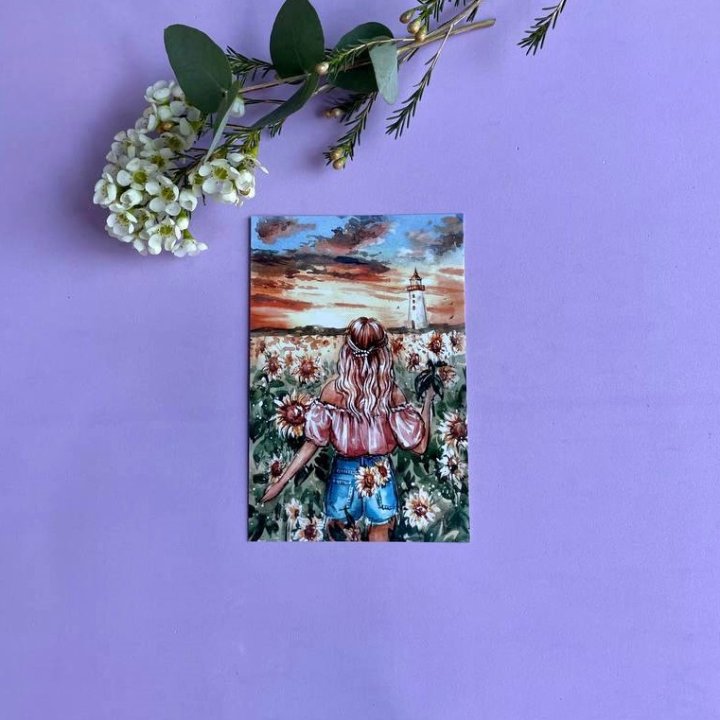 Открытка к букету "Подсолнух" в Перми