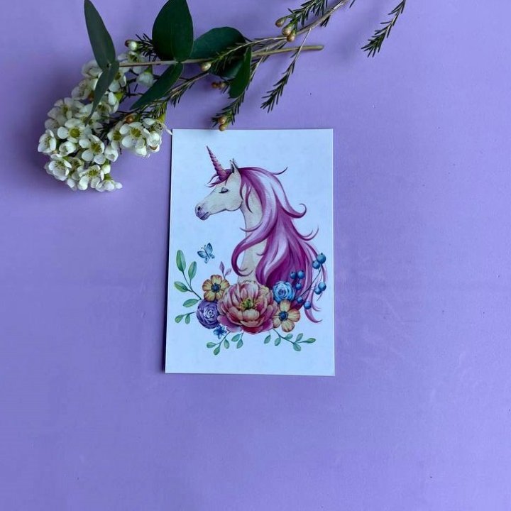 Открытка к букету "Единорог" в Перми
