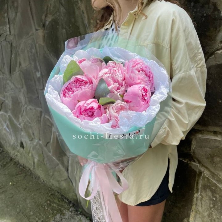 7 зефирных пионов в фоамиране в Перми