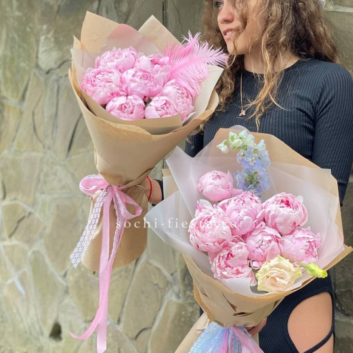 7 зефирных пионов  в Перми