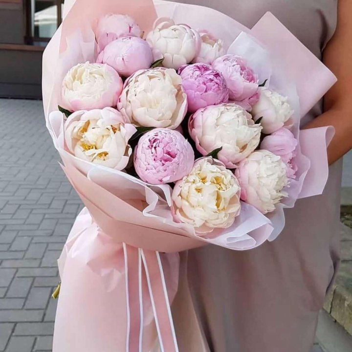 Букет пионов "Маршмелоу" в Перми