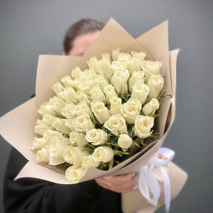 51 белая кенийская роза  в Перми