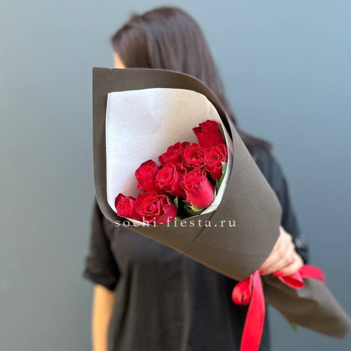 9 красных роз в фоамиране в Перми
