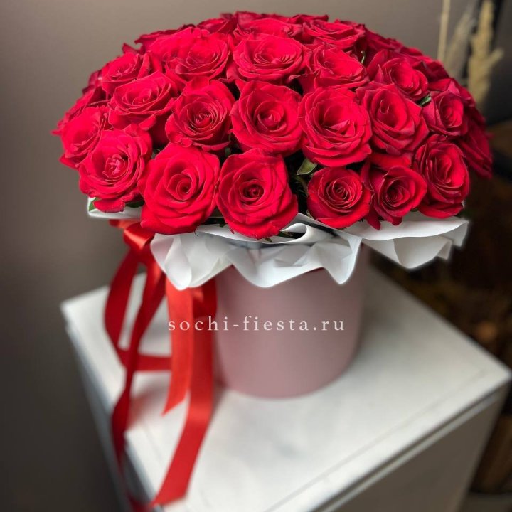 Красные розы 51шт  в коробке в Перми
