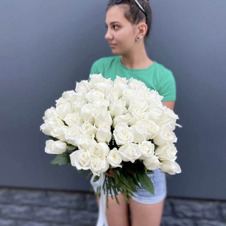 51 белая роза в Перми