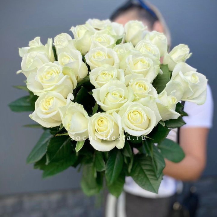 Голландские розы белые 25 в Перми