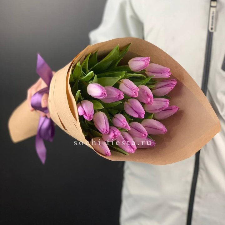 19 розовых  тюльпанов в Перми