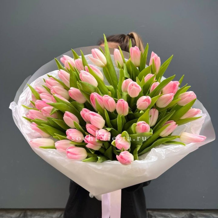 Букет тюльпанов нежно-розовых в Перми