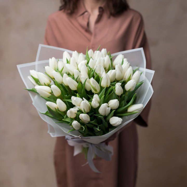 51 белый тюльпан в Перми